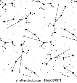Seamless pattern with  Taurus constellation . For your packaging, fabric and product decoration.