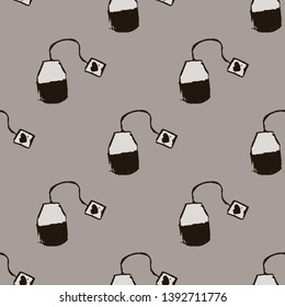 seamless pattern with tea bags