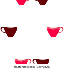 Seamless pattern with tea cups. Vector illustration.