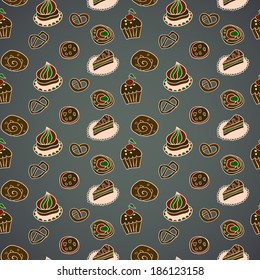 Seamless pattern. Tea party theme.