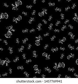 Seamless pattern of teacup hand drawn, great design for any purposes. Hand drawn a seamless pattern of teacup sketch. Coffee outline icon. Steam icon isolated on black background. Coffee mug vector.