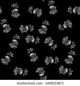Seamless pattern of teacup hand drawn, great design for any purposes. Hand drawn a seamless pattern of teacup sketch. Coffee outline icon. Steam icon isolated on black background. Coffee mug vector.