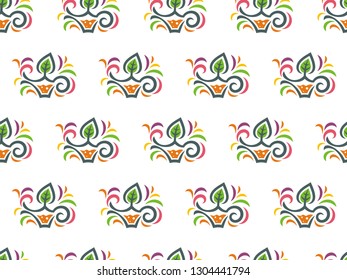 Seamless pattern of the teapot. Vector illustration of fruit tea.