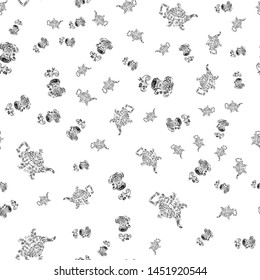 Seamless pattern of teapots and teacups isolated on white background. Chinese seamless pattern of teapots and teacups collection for textile design. Vector outline illustration.