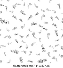 Seamless pattern of teapots and teacups isolated on white background. Chinese seamless pattern of teapots and teacups collection for textile design. Vector outline illustration.