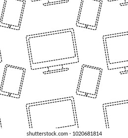 seamless pattern technology devices computer monitor and smartphone