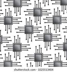 seamless pattern technology motherboard circuit connection