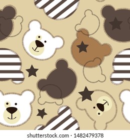 seamless pattern with teddy bear vector illustration