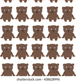 Seamless pattern with teddy bear vector illustration
