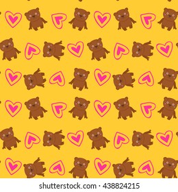 Seamless pattern with teddy bear vector illustration