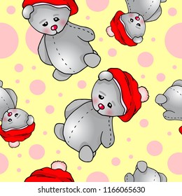 Seamless pattern with teddy bears