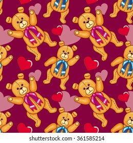 Seamless pattern with Teddy Bears