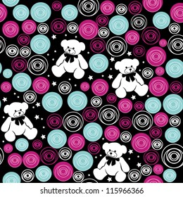 Seamless pattern Teddy bears, elements for scrapbook, greeting cards, Valentine's cards