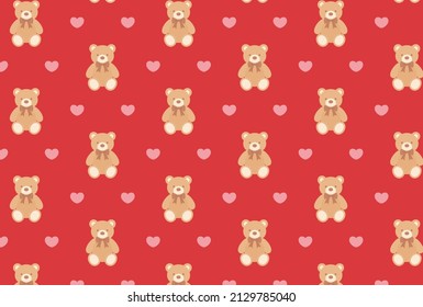 patrón impecable con osos de peluche y corazones para carteles, tarjetas, volantes, fondos de pantalla de medios sociales, etc.