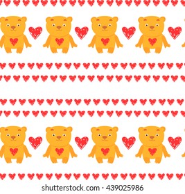 Seamless pattern with teddy bears vector illustration