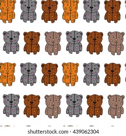 Seamless pattern with teddy bears vector illustration
