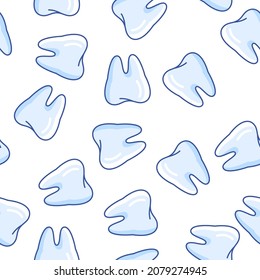 Seamless pattern with teeth. Dentistry and health care background. Stomatology medical illustration.