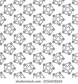 Seamless pattern with teeth, line drawing on dental theme