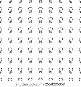 Seamless pattern with teeth, line drawing on dental theme