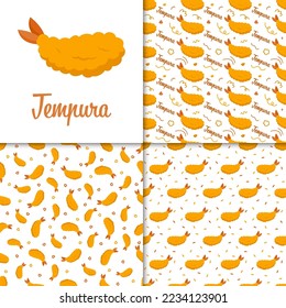 Seamless pattern with Tempura, for decoration