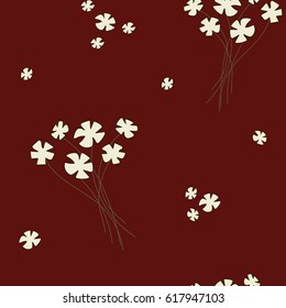 Seamless pattern with tender color flower bouquets. Vector illustration