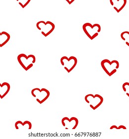 Seamless pattern with tender hearts. Vector design