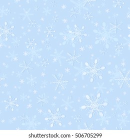 Seamless Pattern of Tender Snowflake for Wrapping. Christmas Winter Delicate Background. New Year Patterned Wallpaper.