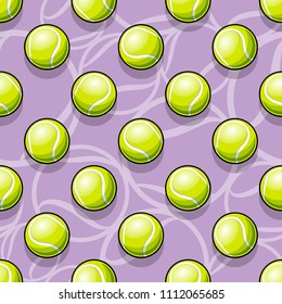Seamless pattern with tennis ball graphics. Vector illustration. Ideal for wallpaper, packaging, fabric, textile, wrapping paper design and any kind of decoration.