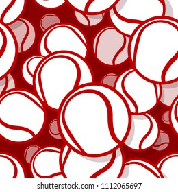 Seamless pattern with tennis ball graphics. Vector illustration. Ideal for wallpaper, packaging, fabric, textile, wrapping paper design and any kind of decoration.