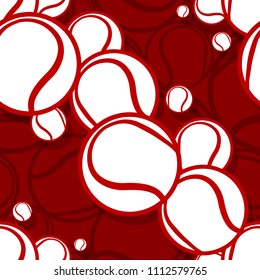 Seamless pattern with tennis ball graphics. Vector illustration. Ideal for wallpaper, packaging, fabric, textile, wrapping paper design and any kind of decoration.