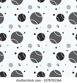 seamless pattern with tennis ball: sports balls. vector illustration