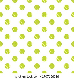 
seamless pattern of tennis balls on white background vector illustration