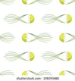 seamless pattern with tennis emblem  on white background