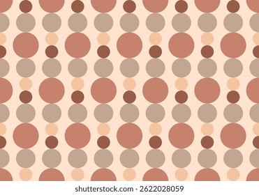 Seamless pattern with terracotta and beige circles on cream background, perfect for fabric, wallpaper, packaging, and digital design projects