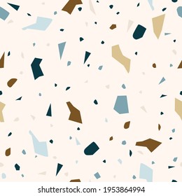 Seamless pattern in terrazzo style. Natural color concrete print