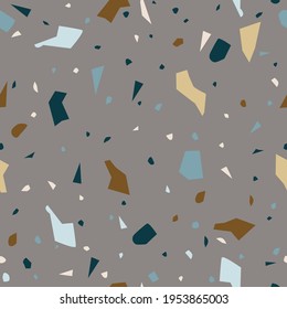 Seamless pattern in terrazzo style. Natural color concrete print