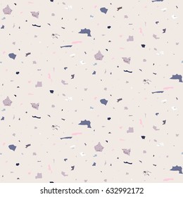 Seamless pattern in terrazzo style. Stone and rock texture. Vector abstract background.