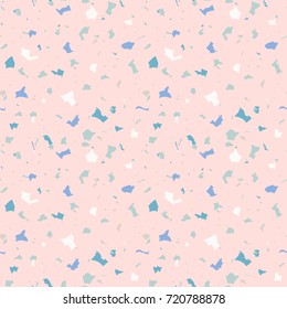 Seamless Pattern In Terrazzo Style. Stone And Rock Texture. Vector Abstract Background