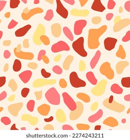 Seamless pattern terrazzo warm colors