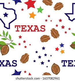 Seamless pattern with Texas symbols. Vector illustration