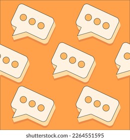 Seamless pattern of text boxes in retro style.
