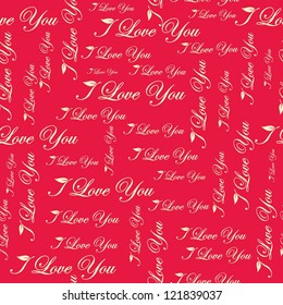 seamless pattern with text i love you