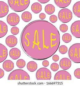 seamless pattern with  text sale. Seamless pattern can be used for wallpapers, pattern fills, web page backgrounds, surface textures.