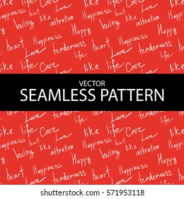 Seamless pattern text wall.Valentines day background