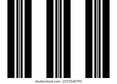 Seamless pattern textile of lines vector fabric with a background vertical texture stripe in white and black colors.