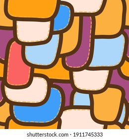 Patrón sin brillo para la impresión textil. Fondo colorido de mosaico cosido con restos de tela