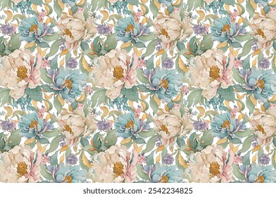 Seamless pattern for textiles and for print