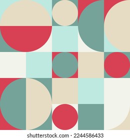 Seamless pattern for textiles and wallpapers in scandinavian style for trendy design children's rooms. Colored mosaic pattern in grey, red and green colors.
