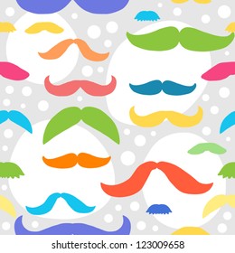 Seamless pattern, texture or background with mustache