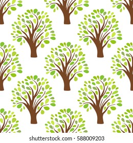 Seamless pattern texture background with small trees. Vector Can be used for web, print, textile, wallpapers, clothing.